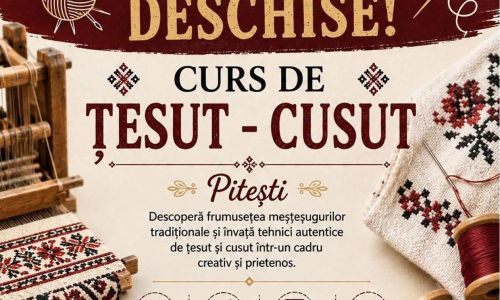 Centrul „Doina Argeșului” deschide înscrierile la cursul de Țesut - Cusut, în cadrul Programului Educațional „Școala Populară de Arte și Meserii”