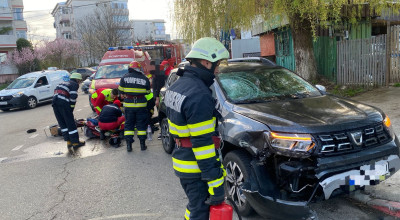 ACUM! Accident cu motociclist la Mioveni