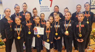 Gimnastele piteștene, medaliate cu aur, argint și bronz la campionatele naționale de gimnastică artistică si acrobatică!