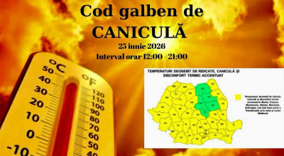 Cod GALBEN de CANICULĂ în Argeș! ISU ARGEȘ, informații importante