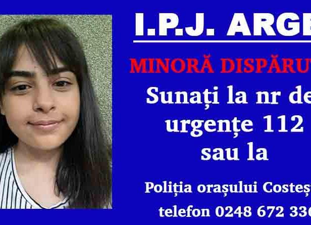 Minoră din Argeș, căutată de Poliție