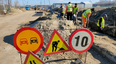 Lucrări de modernizare pe o stradă din Colibași