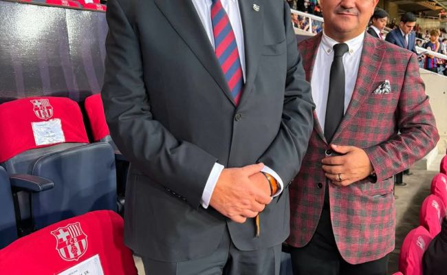 Ion Mînzînă, întâlnire cu președintele FC Barcelona, Joan Laporta!
