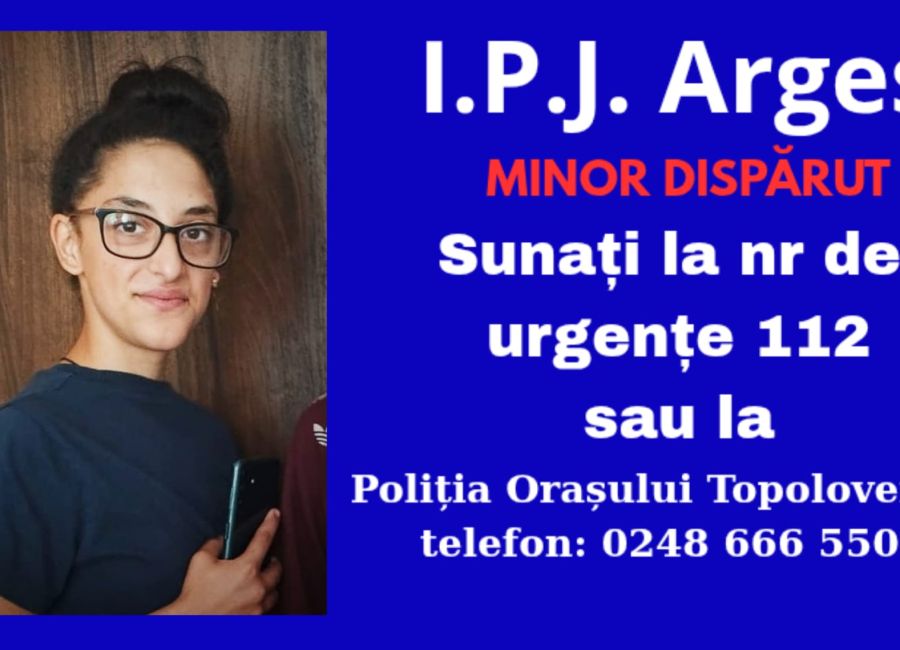 O adolescentă din Argeș este de negăsit de mai bine de o săptămână!
