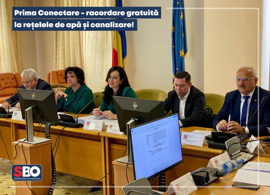 Simona Bucura Oprescu: "Prima Conectare - racordare gratuită la rețelele de apă și canalizare!"