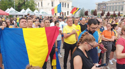 Primarul Cristian Gentea a urmărit meciul României alături de mii de piteșteni