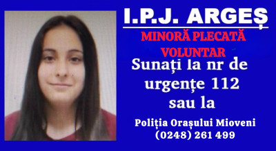S-a dat ALARMA la Mioveni! O fată de 17 ani este de negăsit!