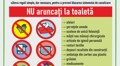 Canalizarea NU este coș de gunoi!