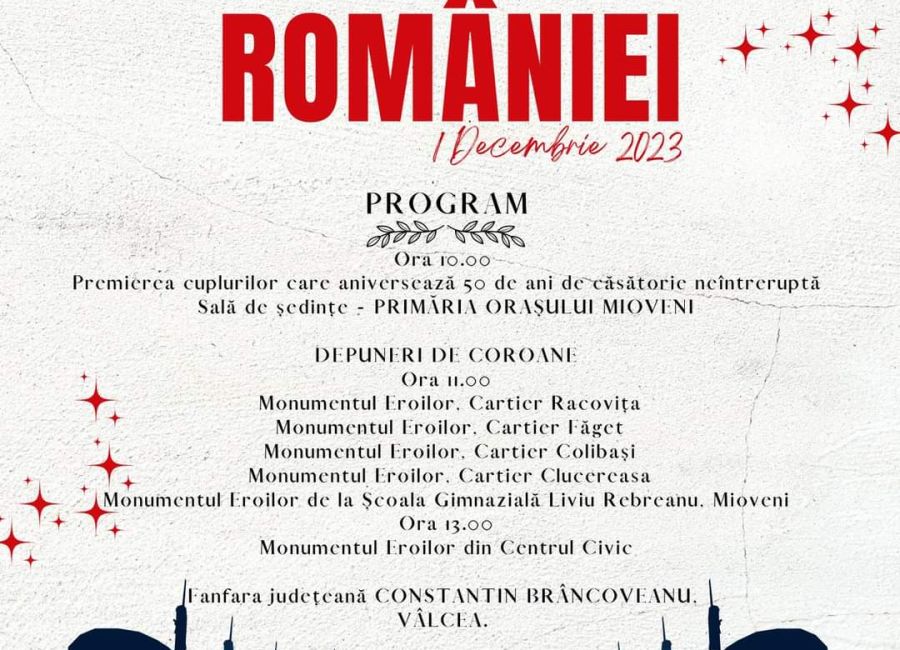 La Mioveni, evenimente deosebite de Ziua Națională