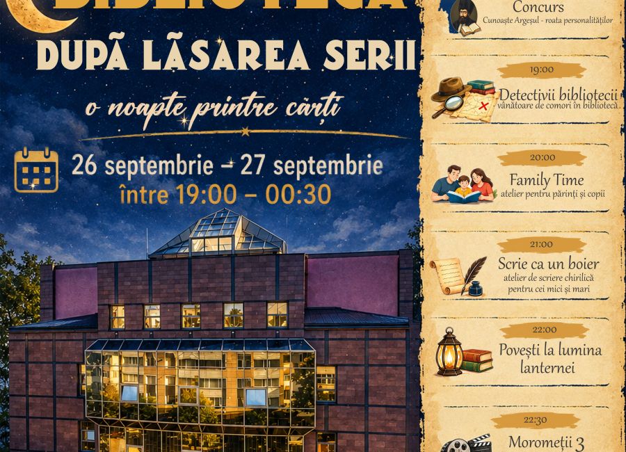 O săptămână plină de cultură, educație și evenimente pentru toate vârstele la Biblioteca Județeană „Dinicu Golescu” Argeș