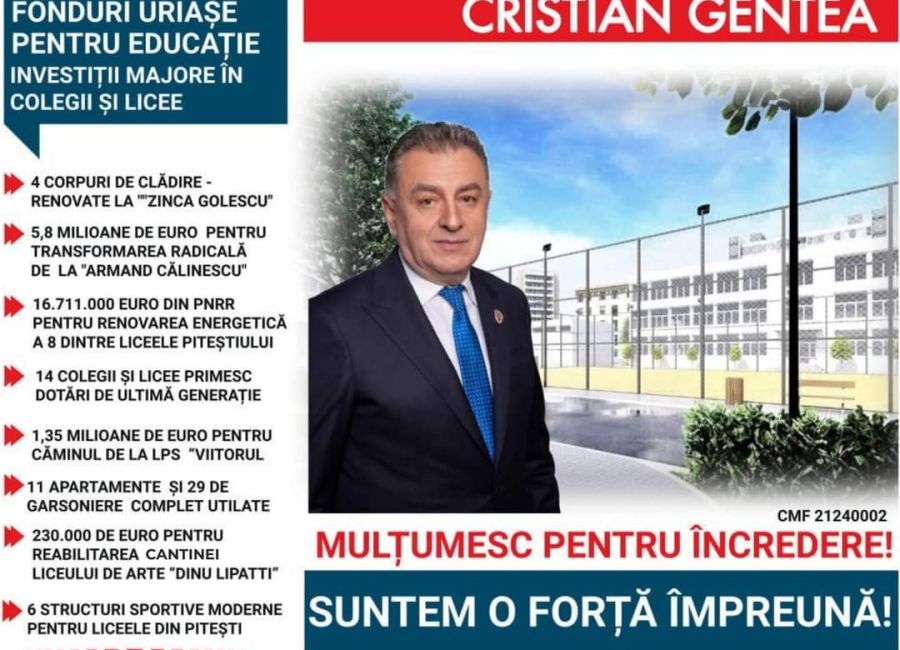 Cristian Gentea : "Cred în învățământul de calitate"