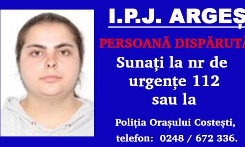Alertă în Argeș! A DISPĂRUT o tânără în vârstă de 19 ani