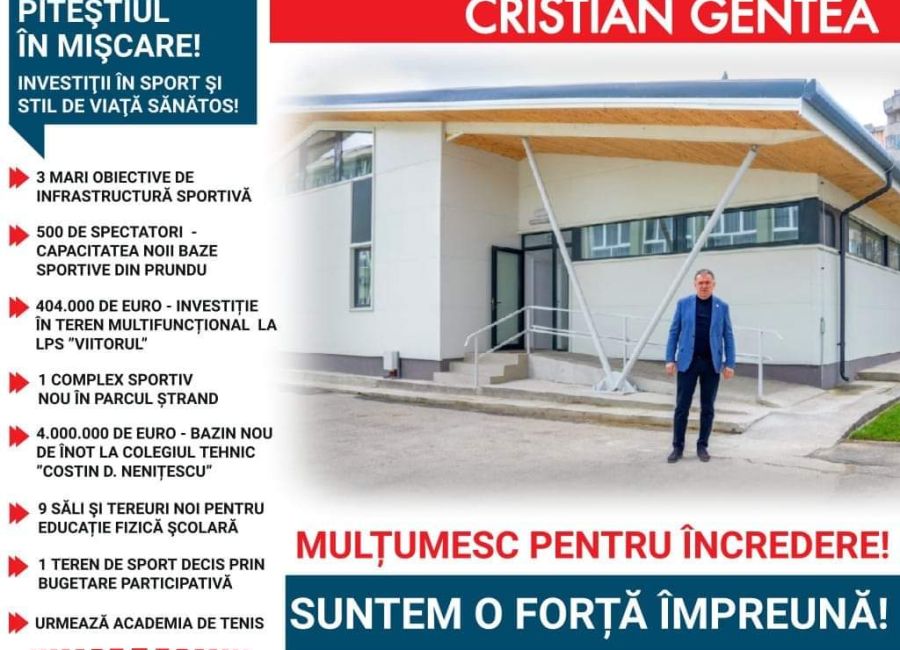 Primarul Cristian Gentea, investiții record în sport