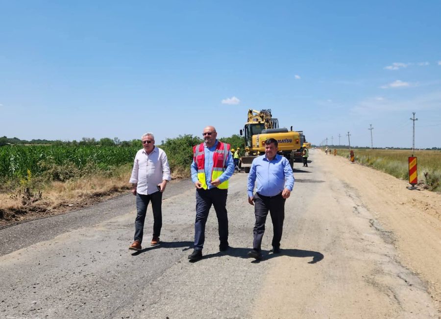Președintele Ion Mînzînă a verificat stadiul lucrărilor pe DJ659