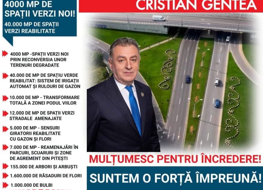 Cristian Gentea : "Unde era beton înainte, acum e verde"
