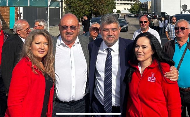 Ministrul Simona Bucura-Oprescu și președintele Ion Mînzînă, alături de premierul Marcel Ciolacu la depunerea candidaturii pentru președinția României