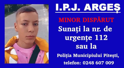 ALERTĂ! Un minor din Argeș a DISPĂRUT de acasă
