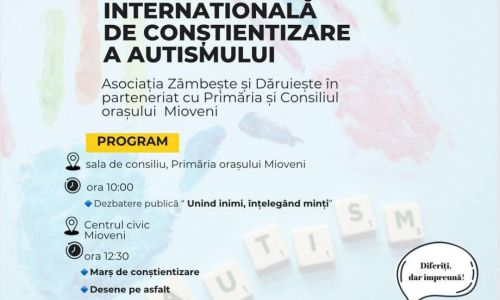 La Mioveni va fi marcată Ziua Internațională de Conștientizare a Autismului
