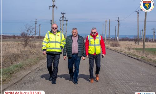 Ion Mînzînă, preşedintele CJ Argeş, pe şantierul DJ503