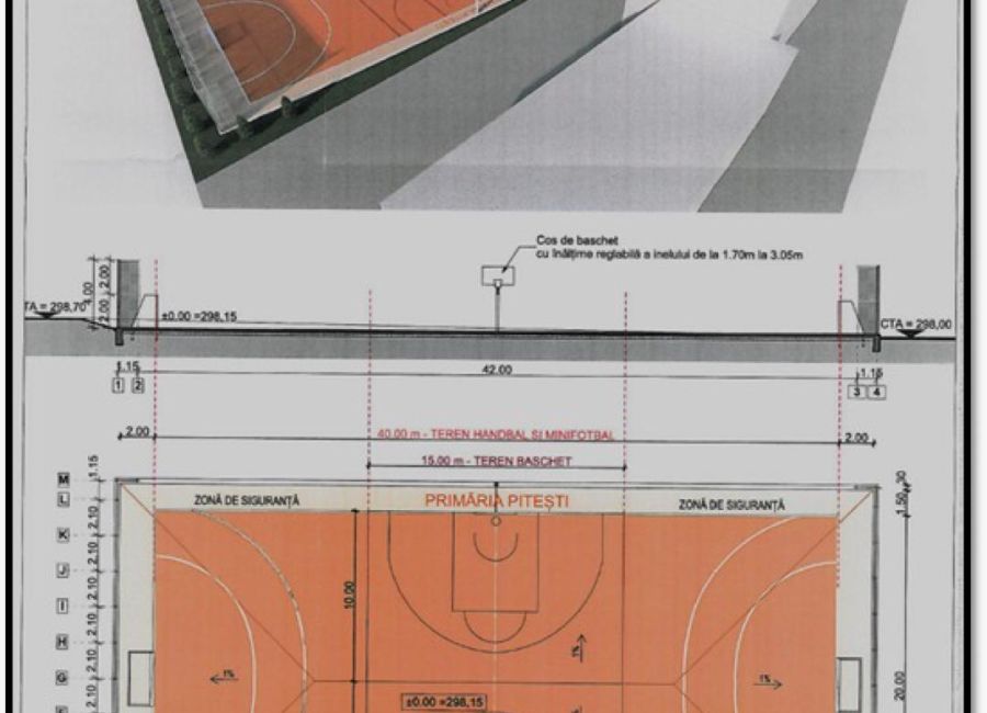 Trei terenuri de sport multifuncţionale vor fi construite la Piteşti